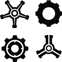 Obraz premium Dynamic Vector Collection of Abstract Mechanical Cogs and Futuristic Rotor Designs for Technology Graphics