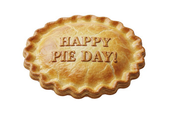 Happy pie day pie crust isolated on transparent background