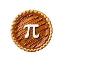 Delicious pie with pi symbol isolated on transparent background