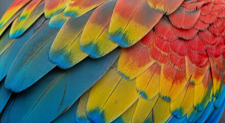 Obraz premium Vibrant parrot feathers display colorful plumage patterns nature animals