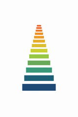 Fototapeta premium Colorful gradient pyramid design on white background