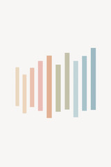 Obraz premium Minimalist pastel vertical bars on white background