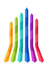 Obraz premium Colorful geometric bar graph with vibrant gradient stripes