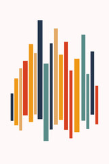 Obraz premium Colorful abstract vertical bar pattern in modern geometric design
