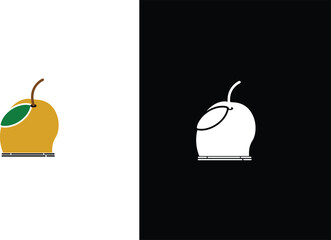 icons Pear icon in two styles flat design and outline isolated on white and black backgrounds for food apps and healthy eating concepts