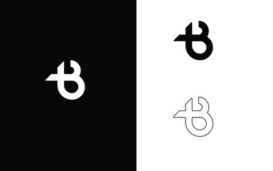icons Abstract letter B logo modern minimalist design for branding and identity clean vector symbol on black and white backgrounds