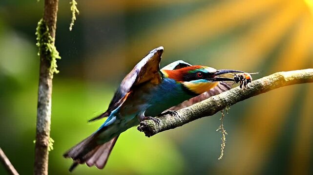 European Bee-Eater Captures a Honeybee: A Stunning Sequence of Wildlife Photography
