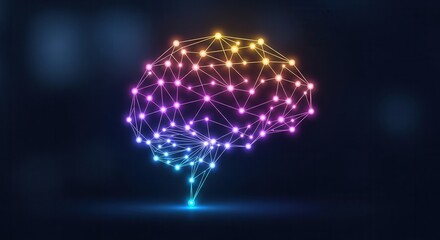Vibrant digital brain network symbolizing advanced artificial intelligence and profound thought