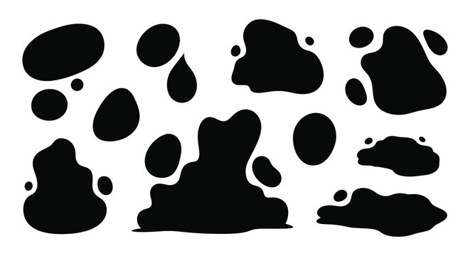 A black and white spotted pattern resembling dalmatian fur ideal for design projects on transparent background silhouette high quality professional detailed