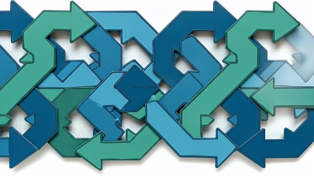 Interlocking Arrows - A Visual Representation of Process and Direction.