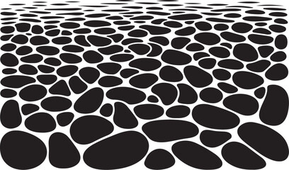 Obraz premium Black and white illustration of smooth oval stones pattern