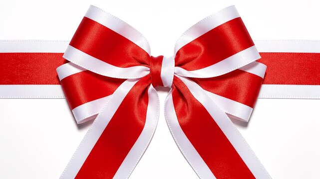 Festive red and white ribbon bows background perfect for Christmas holiday season