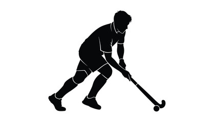 Fototapeta premium Field Hockey Player Silhouette Representing Professional Team Sports and Competitive Athletics