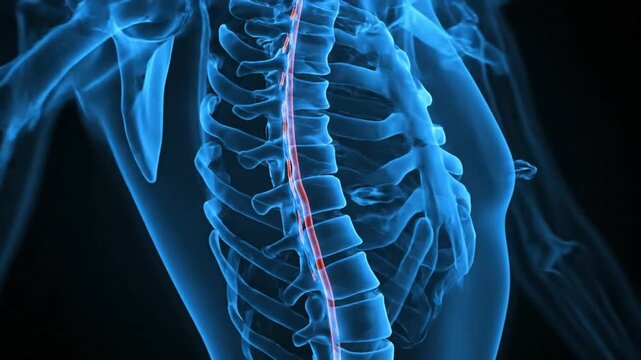 3D Spine Anatomy Medical Illustration.