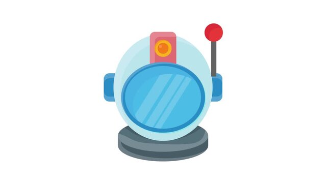 Iconic vector illustration of a space helmet, showcasing a modern design with a shiny visor.