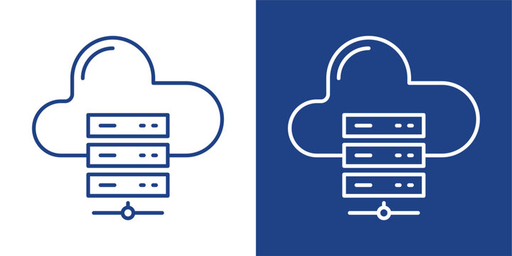 Server Blue And White Icon Style Collection