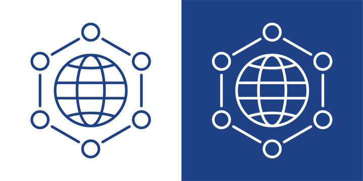 Domain Blue And White Icon Style Collection