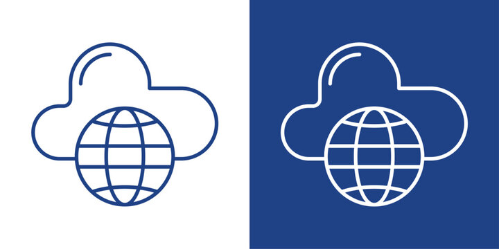 Cloud Blue And White Icon Style Collection