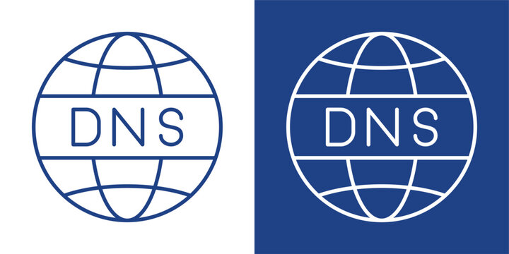Dns Blue And White Icon Style Collection