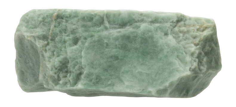 Rough green jade stone rock mineral isolated on a transparent background