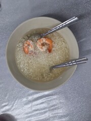 Fototapeta premium Shrimp rice porridge