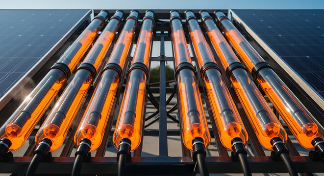 Solar panel system with innovative concentrated solar power tubes generating renewable energy efficiently