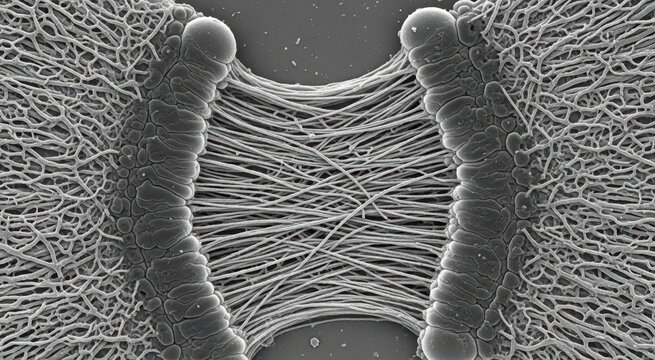 High Resolution Ion Abrasion SEM Of Desmosome Complex And Intermediate Filament Attachment