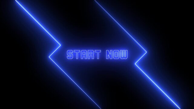 Creative start now background with high-contrast electric blue light effects, suitable for cinematic beginnings and futuristic game menus.