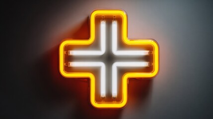Obraz premium Glowing Medical Decision Symbol in Dark Space Captures Attention and Highlights Importance of Health Choices at Night