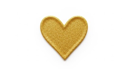 Fototapeta premium Goldenes, glitzerndes Herzsymbol als freigestelltes Element auf weißem Hintergrund – minimalistisch, festlich und romantisch. Generative KI
