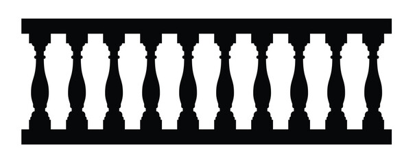 silhouette of stone balustrade with balusters for fencing © Ikhhe