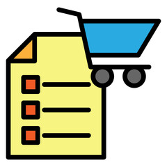 Purchase Request Vector Filled Icon Design