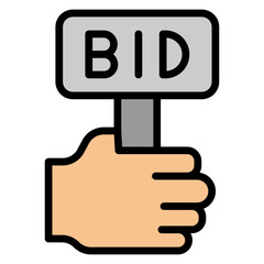 Bid Vector Filled Icon Design