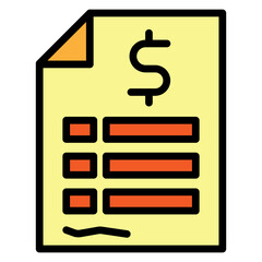Invoice Vector Filled Icon Design