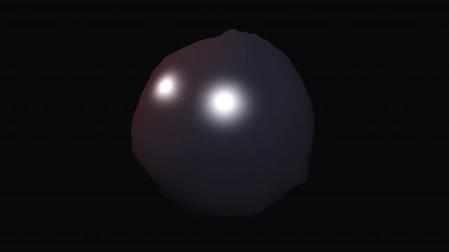 Procedural black liquid sphere with rhythmic crystalline spikes. Abstract 3D ferrofluid simulation with flexible metallic motion. Seamless loop. Geometric distortion. 3D Render. 4K.