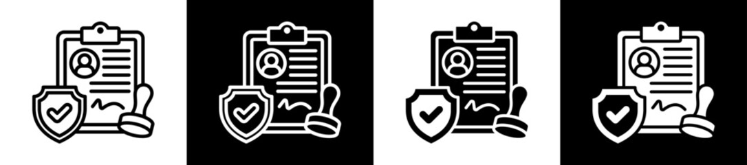 Obraz premium User Consent Icon Set In Black And White Filled Style Collection