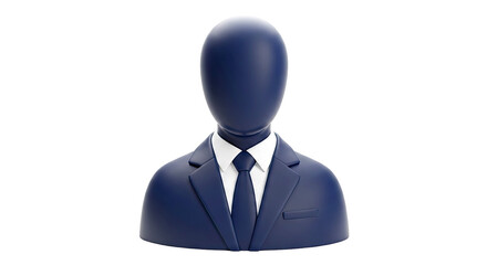 3D Icon of a Business Person in a Blue Suit and Tie