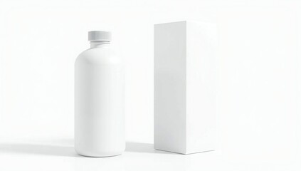 White bottle with cap and label