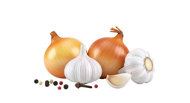 Onions and Garlic with Peppercorns and Clove