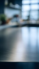 Obraz premium Modern kitchen surface shines with gentle light a clean design aesthetic evokes serenity