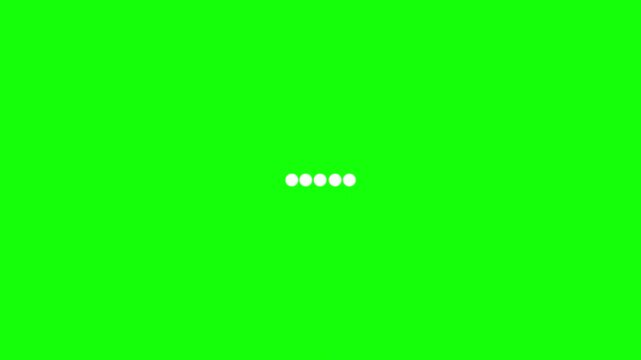 Dots Loading Animation Indicator on Green Screen