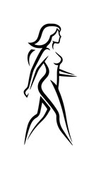 Silhouette of a walking figure