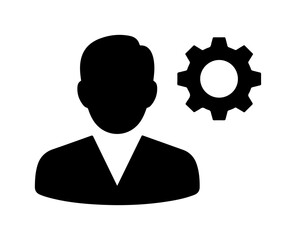 Man with gear icon