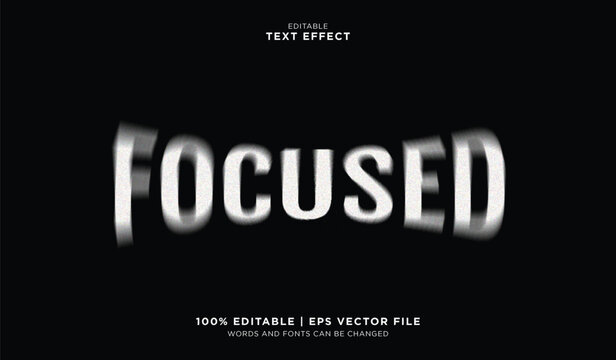 Editable vector typography effect with focused text on a black background