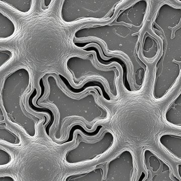 Renal Podocyte Interdigitating Foot Processes And Glomerular Filtration Barrier Scanning Electron Microscopy