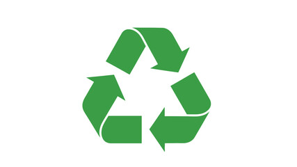 Obraz premium Green recycling symbol on a white background representing environmental awareness