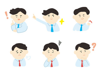 Fototapeta premium いろいろな表情の会社員