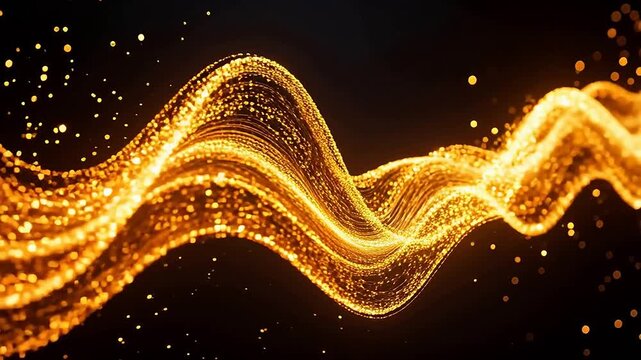 GoldenWaveonBlackBackground