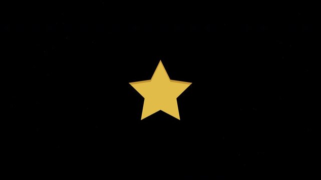 Animated star with sparkling dust, recommendation and positive evaluation isolated on transparent background