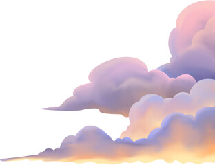 Dreamy purple and orange soft clouds